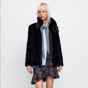 Zara Faux Fur Moto Jacket